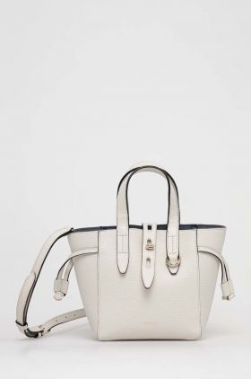 Furla poseta de piele net culoarea alb