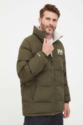 Helly Hansen geaca cu doua fete barbati, culoarea verde, de iarna