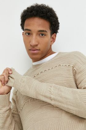 Hollister Co. pulover barbati, culoarea bej, light