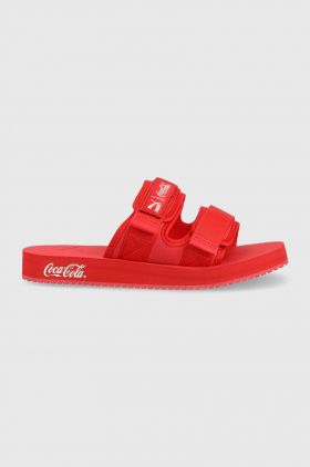 Puma papuci Puma X Coca Cola culoarea rosu