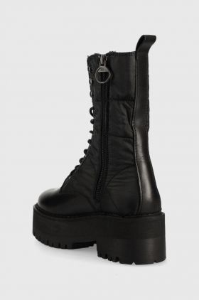 Tommy Jeans bocanci femei, culoarea negru, cu platforma