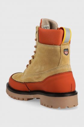 Gant bocanci Dalmont femei, culoarea maro, cu platforma