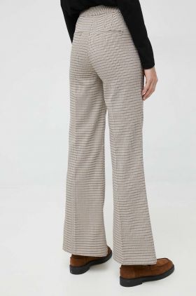 United Colors of Benetton pantaloni femei, culoarea bej, lat, high waist