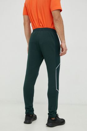 Adidas pantaloni de trening barbati, culoarea verde, neted