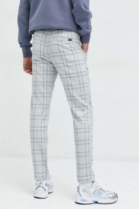 Hollister Co. pantaloni barbati, culoarea gri, cu fason chinos