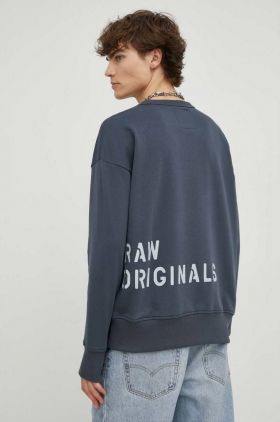 G-Star Raw bluza barbati, culoarea albastru marin, cu imprimeu