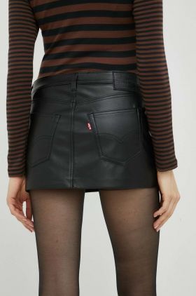 Levi's fusta culoarea negru, mini, creion