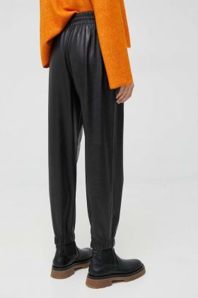 GAP pantaloni femei, culoarea negru, high waist