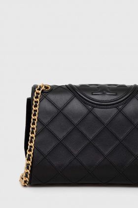 Tory Burch poseta de piele culoarea negru