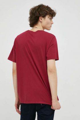 Levi's tricou din bumbac , culoarea bordo, cu imprimeu