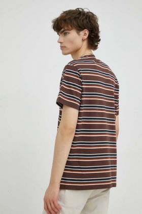 Levi's tricou din bumbac , culoarea maro, modelator