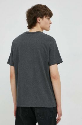 Levi's tricou din bumbac , culoarea gri, neted