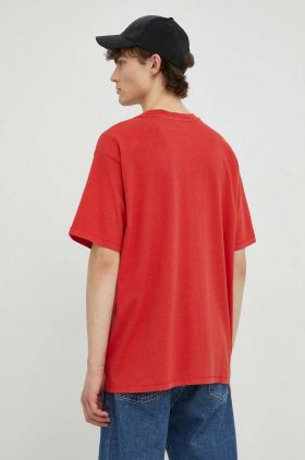 Levi's tricou din bumbac culoarea rosu, neted