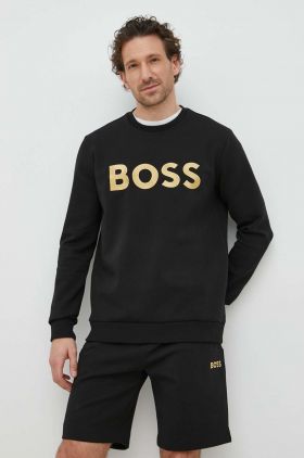 BOSS bluza BOSS GREEN barbati, culoarea negru, cu imprimeu