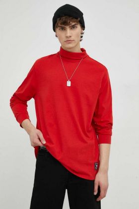 Levi's longsleeve din bumbac culoarea rosu, neted