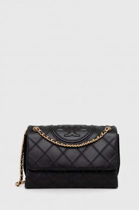 Tory Burch poseta de piele culoarea negru