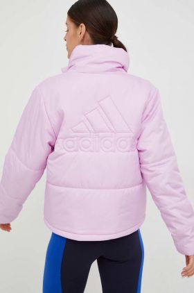 adidas geaca femei, culoarea roz, de iarna