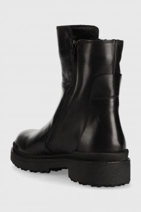 Geox cizme de piele Nevegal B Abx femei, culoarea negru, cu toc plat