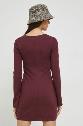 Abercrombie & Fitch rochie culoarea bordo, mini, evazati