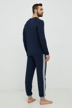 BOSS bluză de pijama culoarea albastru marin, modelator