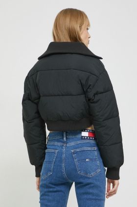 Tommy Jeans geaca femei, culoarea negru, de iarna