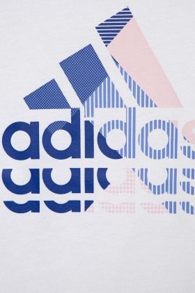 Adidas tricou de bumbac pentru copii culoarea alb