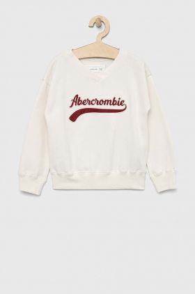 Abercrombie & Fitch bluza copii culoarea bej, cu imprimeu