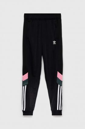 Adidas Originals pantaloni de trening pentru copii culoarea negru, cu imprimeu