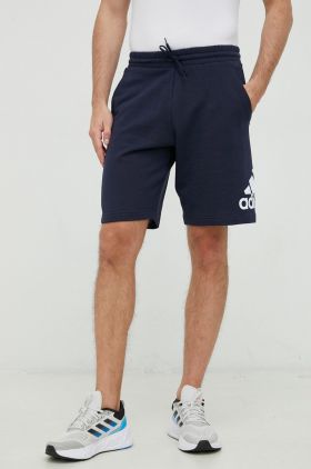 adidas pantaloni scurți din bumbac bărbați, culoarea bleumarin IC9402