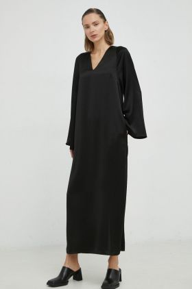 By Malene Birger rochie Brynn culoarea negru, maxi, drept