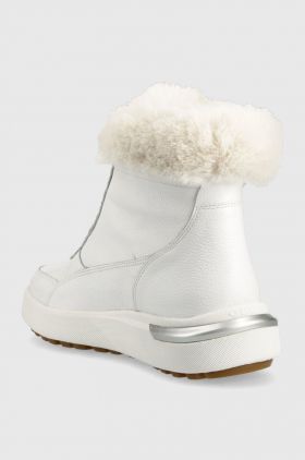 Geox cizme de piele Dalyla B Abx femei, culoarea alb, cu toc plat, izolat