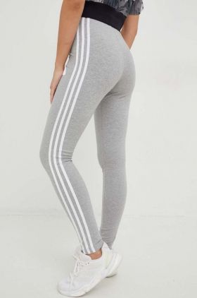 Adidas colanti femei, culoarea gri, cu imprimeu