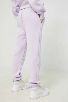 Juicy Couture pantaloni de trening Wendy femei, culoarea violet, cu imprimeu