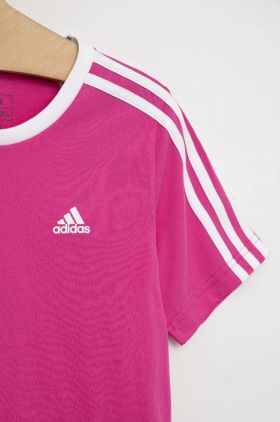 Adidas tricou de bumbac pentru copii G 3S BF culoarea roz