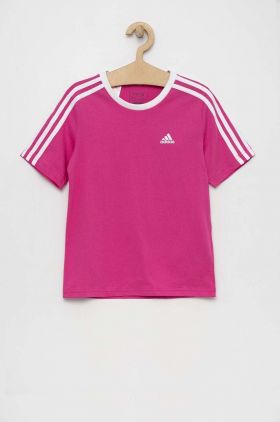 Adidas tricou de bumbac pentru copii G 3S BF culoarea roz