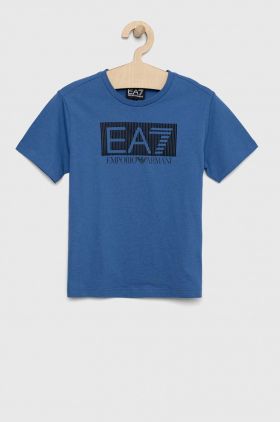 EA7 Emporio Armani tricou de bumbac pentru copii cu imprimeu