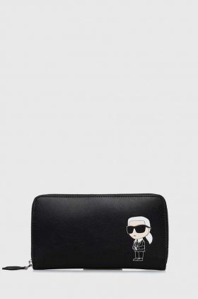 Karl Lagerfeld portofel de piele femei, culoarea negru