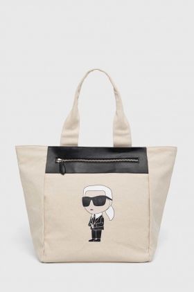 Karl Lagerfeld poseta culoarea bej