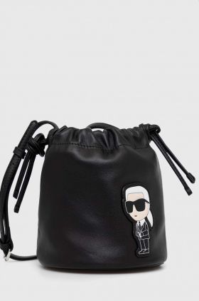 Karl Lagerfeld poseta de piele culoarea negru