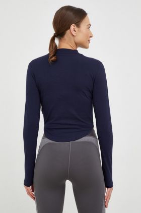 Adidas longsleeve femei, culoarea albastru marin, cu turtleneck