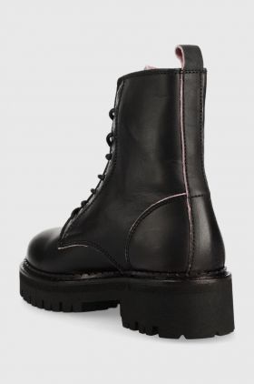 Tommy Jeans bocanci Urban Tommy Jeans Piping Boot femei, culoarea negru, cu platforma