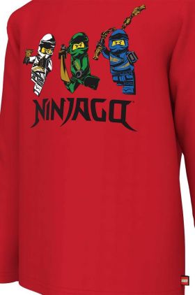 Lego longsleeve din bumbac pentru copii x Ninjago culoarea rosu, cu imprimeu