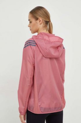 Adidas Performance windbreaker Run Icons culoarea roz, de tranzitie