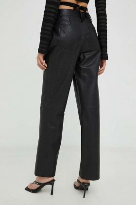 Résumé pantaloni femei, culoarea negru, drept, high waist