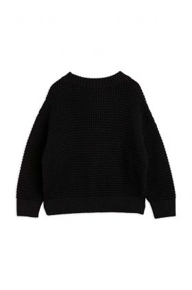 Mini Rodini pulover de bumbac pentru copii culoarea negru