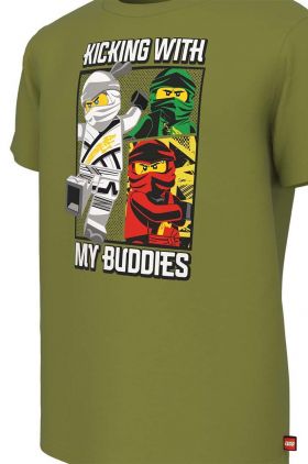 Lego tricou de bumbac pentru copii x Ninjago culoarea verde, cu imprimeu