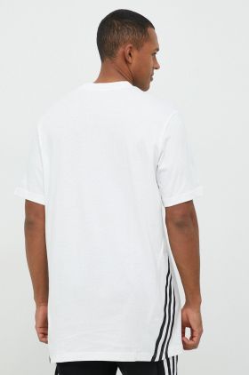 Adidas tricou din bumbac culoarea alb, cu imprimeu