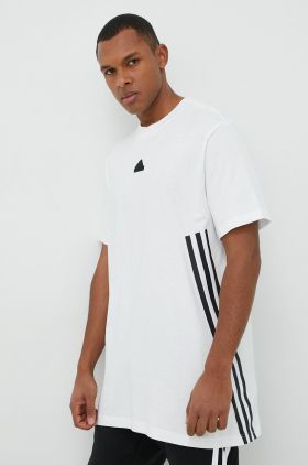 Adidas tricou din bumbac culoarea alb, cu imprimeu