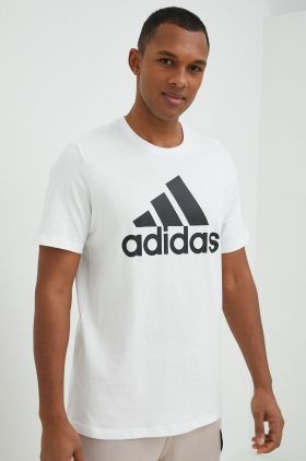 adidas tricou din bumbac culoarea alb, cu imprimeu IC9349