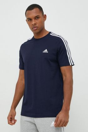 adidas tricou din bumbac culoarea bleumarin, cu imprimeu  IC9335